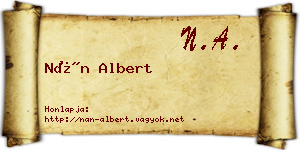 Nán Albert névjegykártya